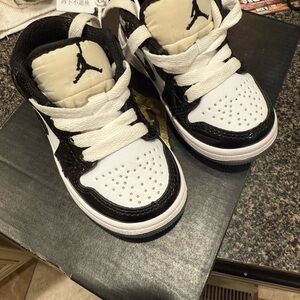Jordan Kids Black and White Sneakers